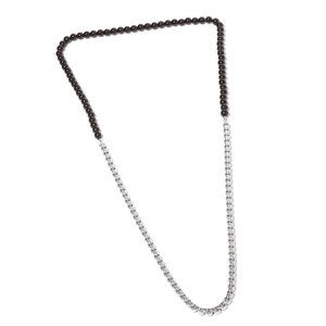 150ctw Black Agate Necklace 28” Stainless Steel